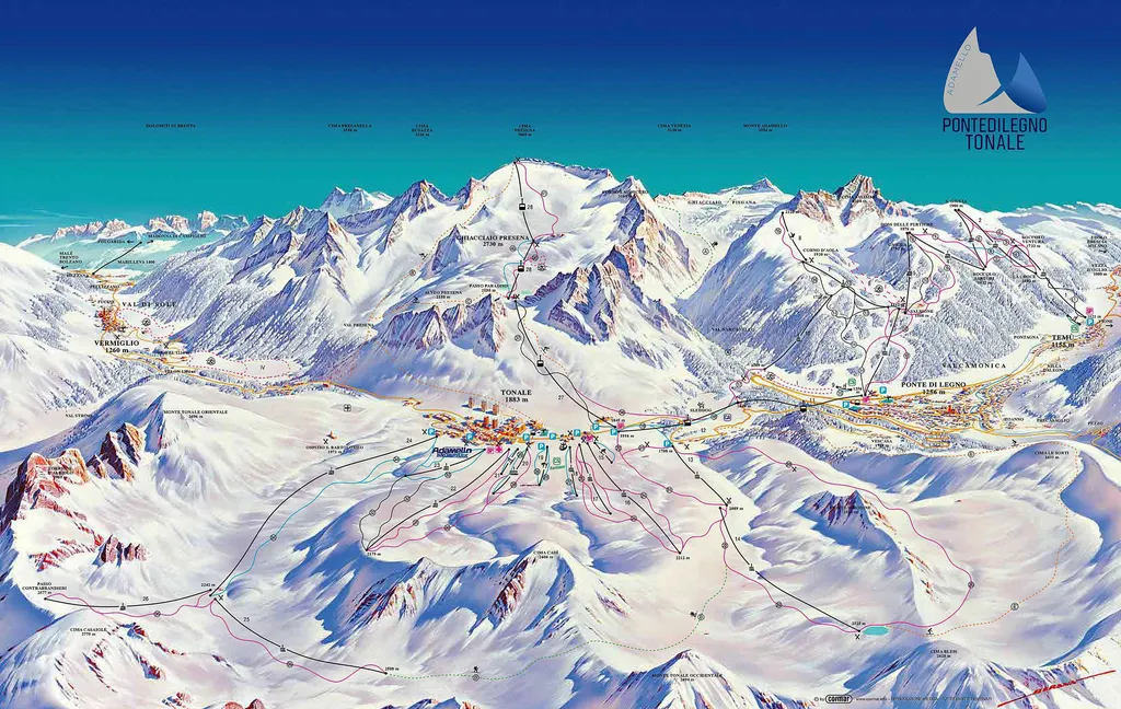 Pontedilegno-Tonale piste map