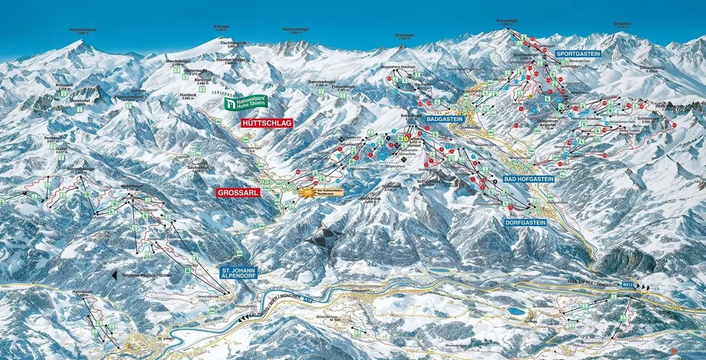 Großarltal-Dorfgastein piste map