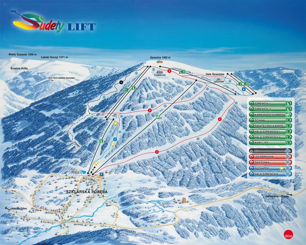 Szrenica Ski Arena piste map