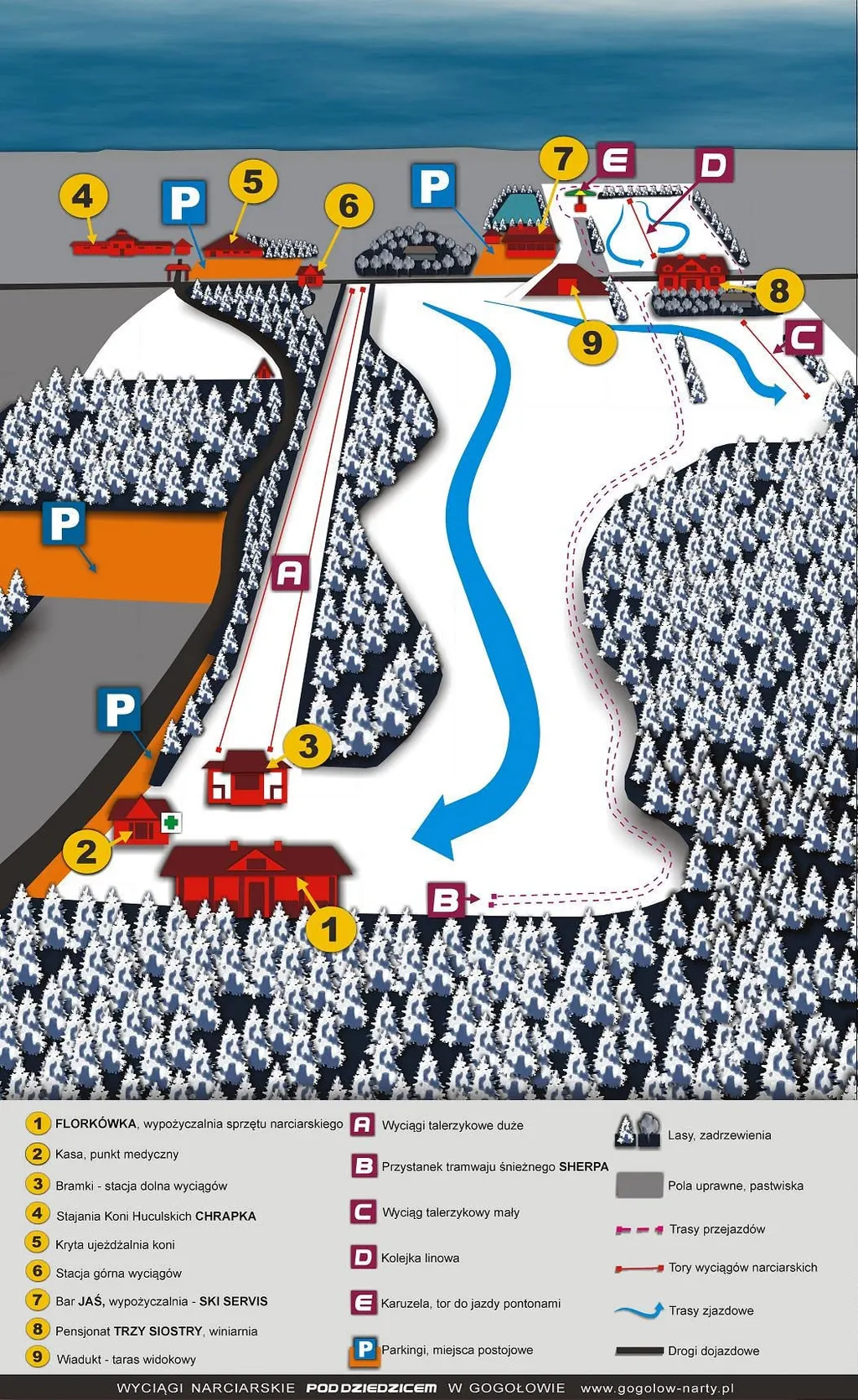 Pod Dziedzicem piste map
