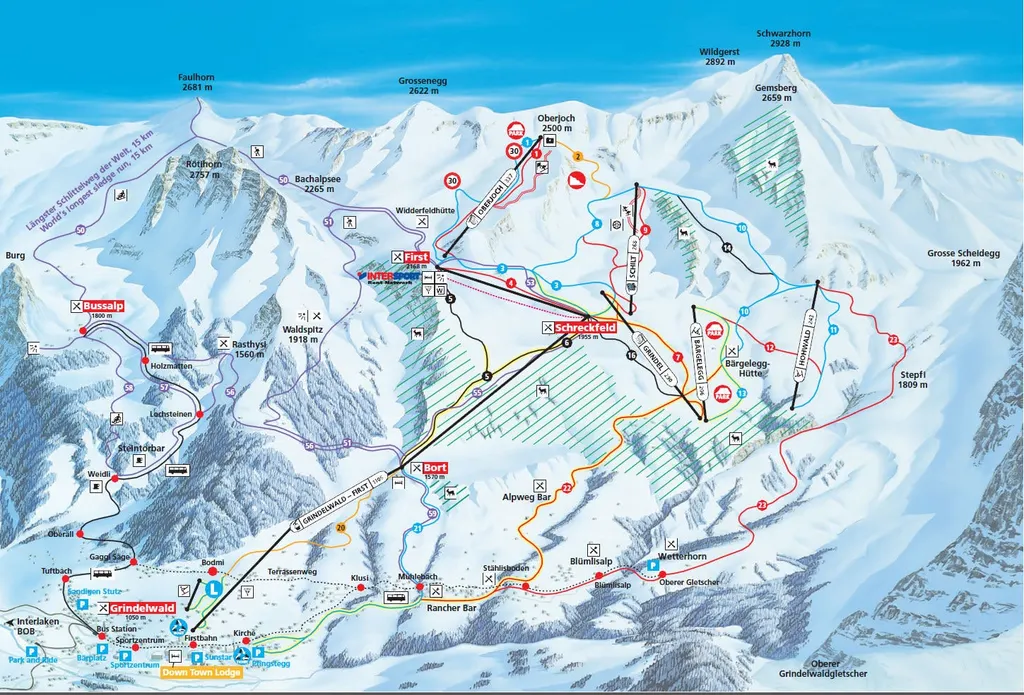 Grindelwald-First piste map