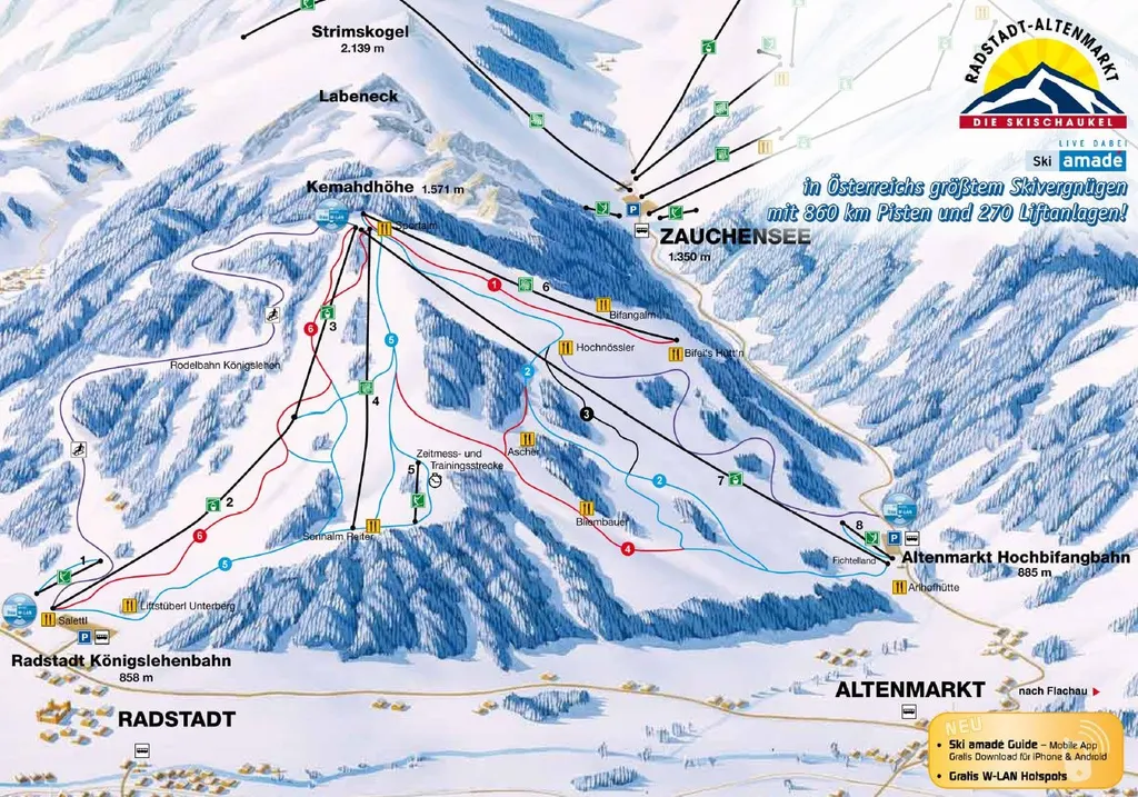 Radstadt-Altenmarkt piste map