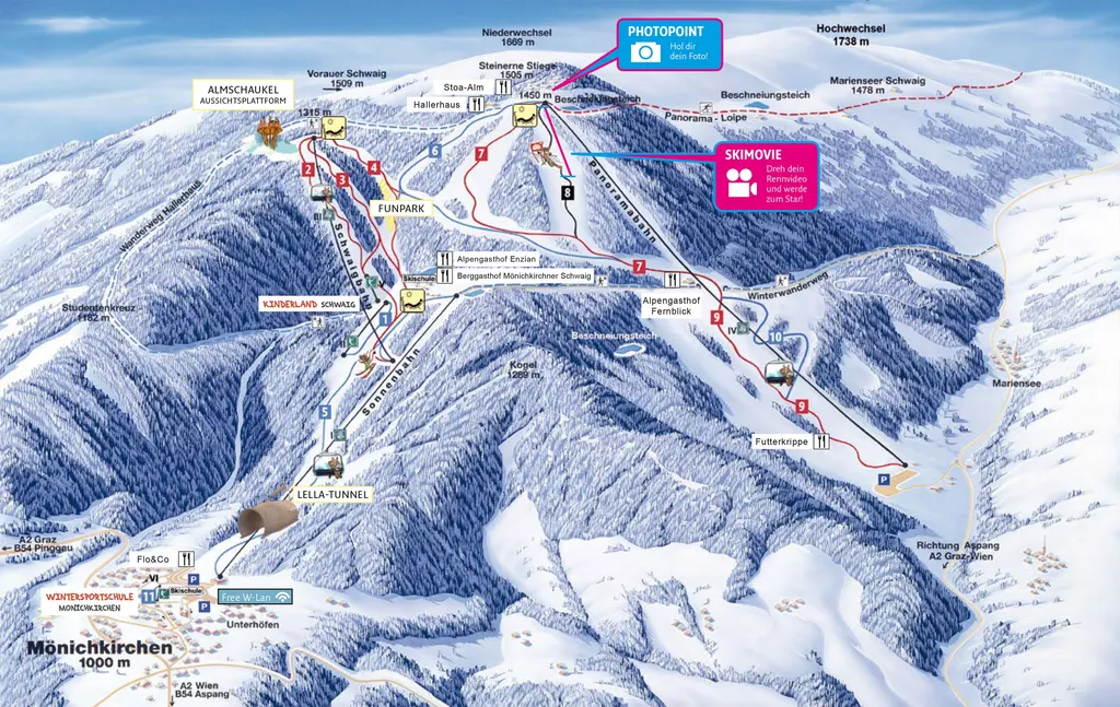 Mönichkirchen-Mariensee piste map