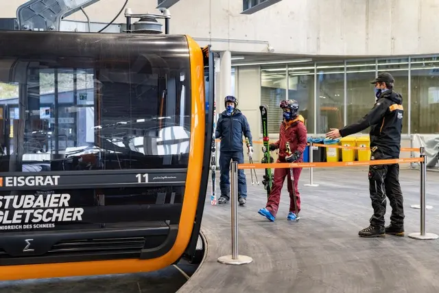 Gondola at the Stubai Glacier