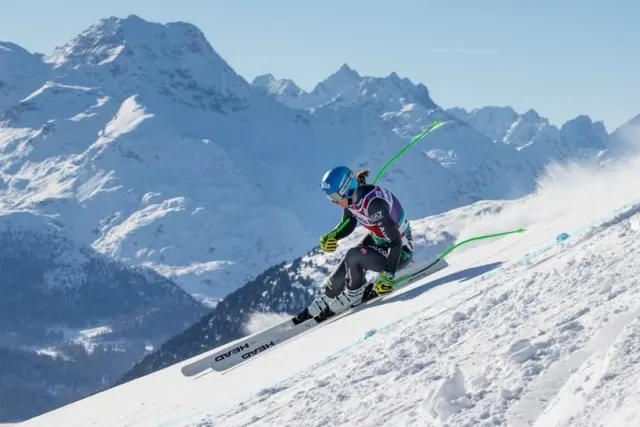 Elena Curtoni finishes second in the Super-G