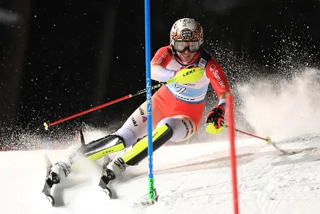 Lena Dürr on the podium in Flachau