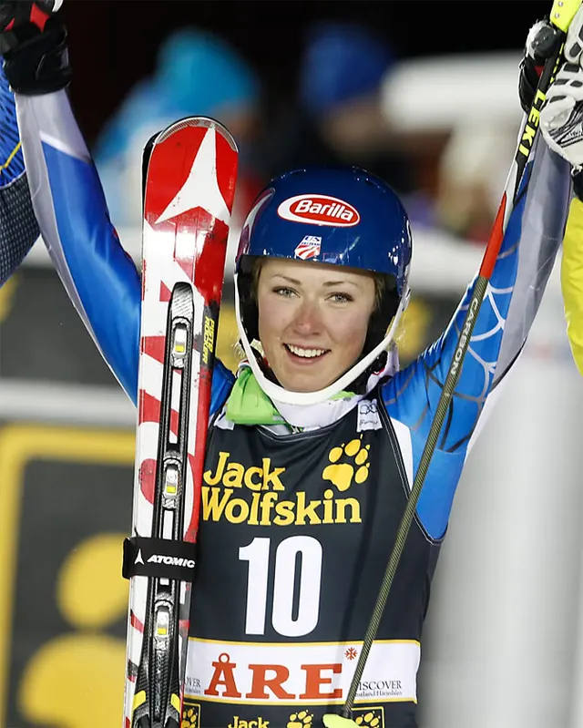 Mikaela Shiffrin's first World Cup victory, 20 Dec 2012 in Åre, Sweden