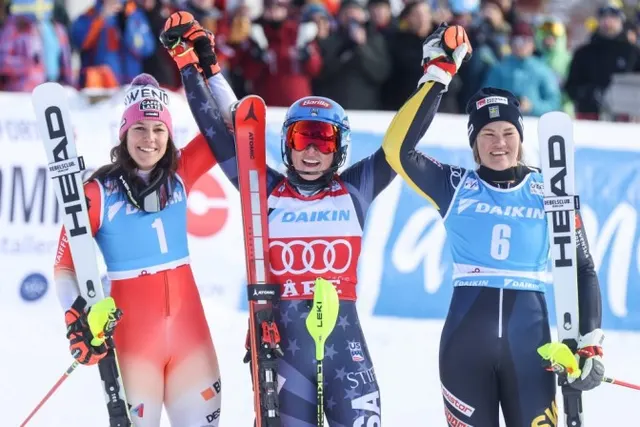 Podium finishes by Wendy Holdener and Anna Swenn-Larsson