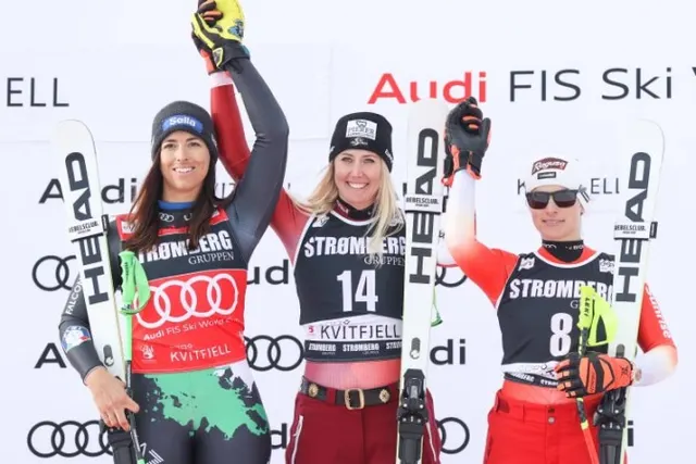 First podium this season for Cornelia Hütter