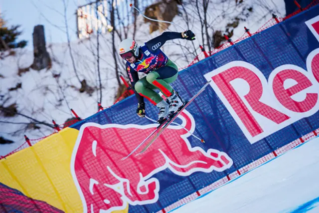Austrian alpine skiing legend takes on fearsome downhill course as forerunner
