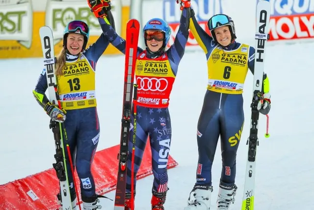 Ragnhild Mowinckel and Sara Hector finished in second and third place