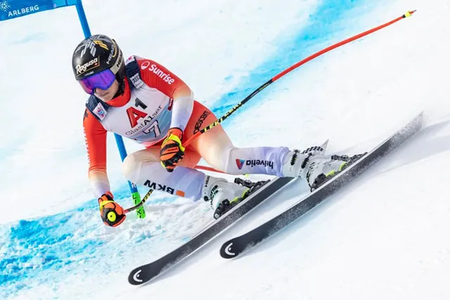 Lara Gut-Behrami is top in the Super-G too